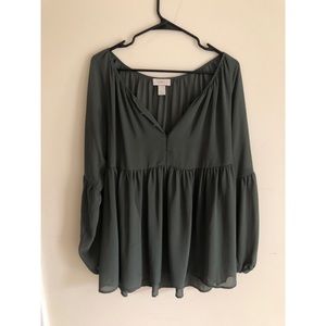 SHEER green LOFT Tunic Top | Sz. M